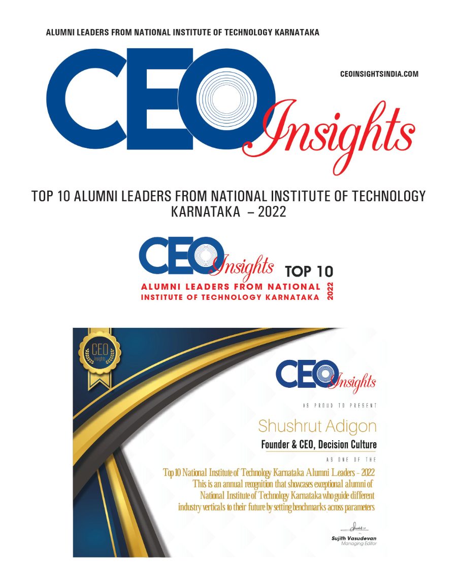 CEO Insights recognition certificate for Decision Culture